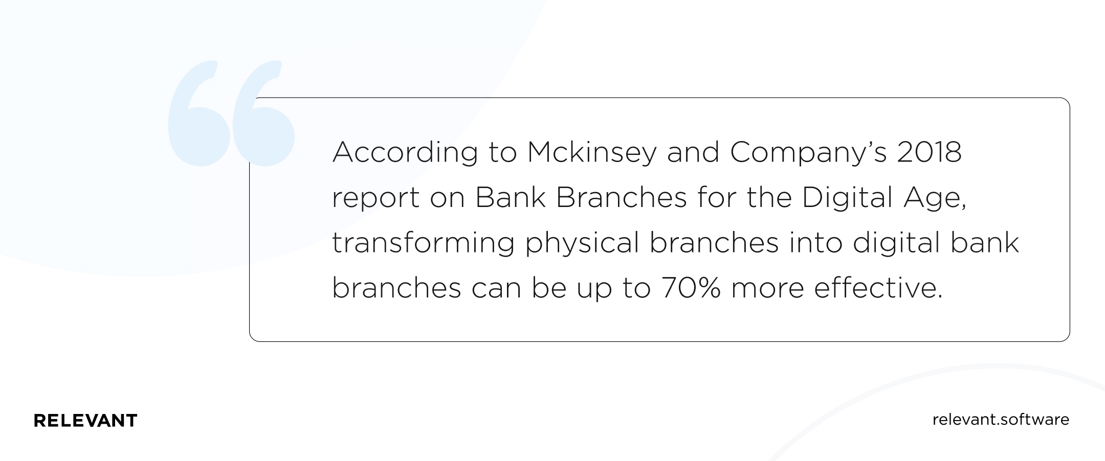 According to Mckinsey and Company’s 2018 report on Bank Branches for the Digital Age, transforming physical branches into digital bank branches can be up to 70% more effective.