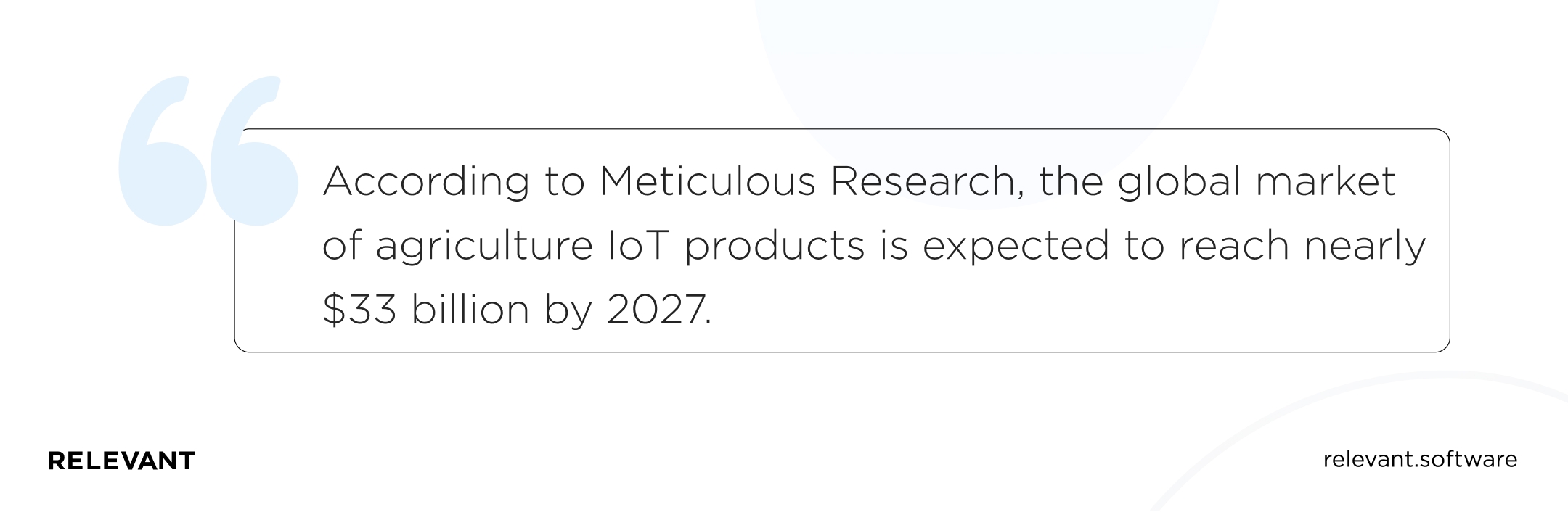 According to Meticulous Research, the global market of agriculture IoT products is expected to reach nearly  billion by 2027.