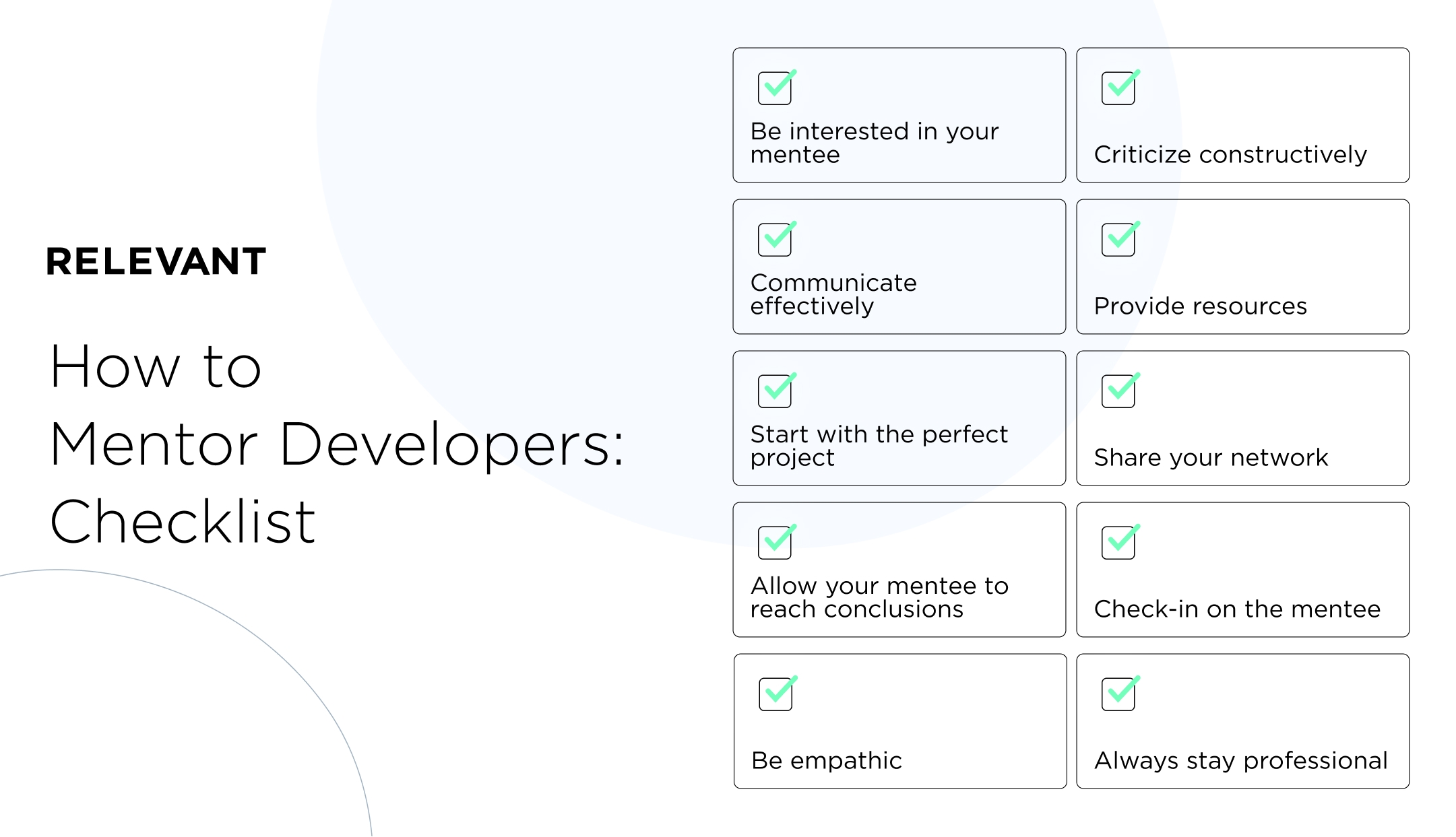 How to Mentor Developers: Checklist